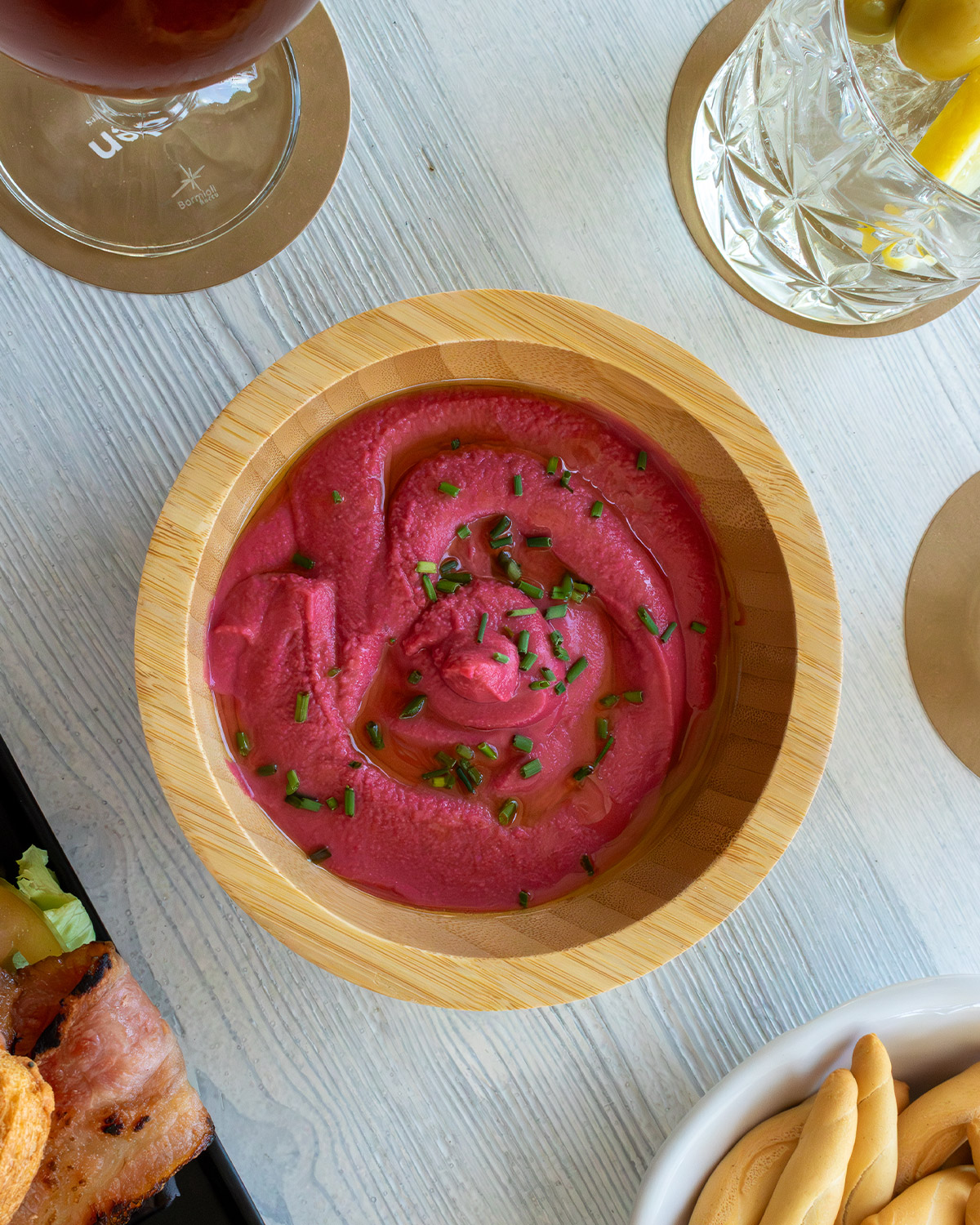 Dips d’hummus de remolatxa
